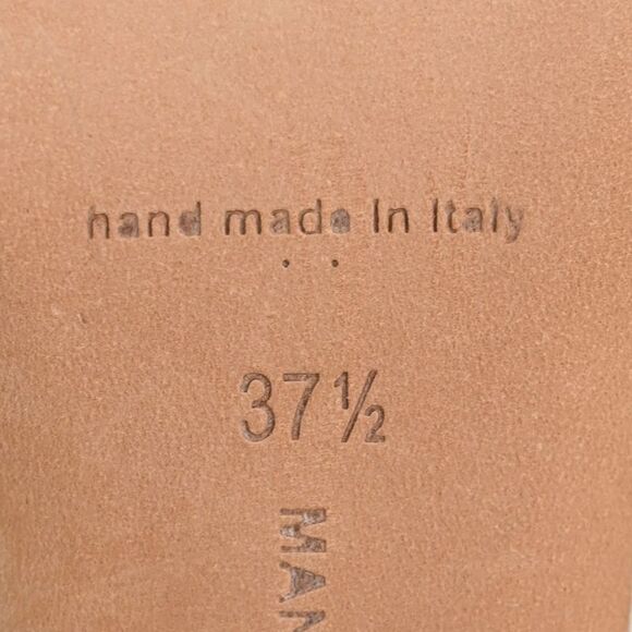 Manolo Blahnik Embellished Slide Sandal Heels in Brown Satin - Picture 8 of 9